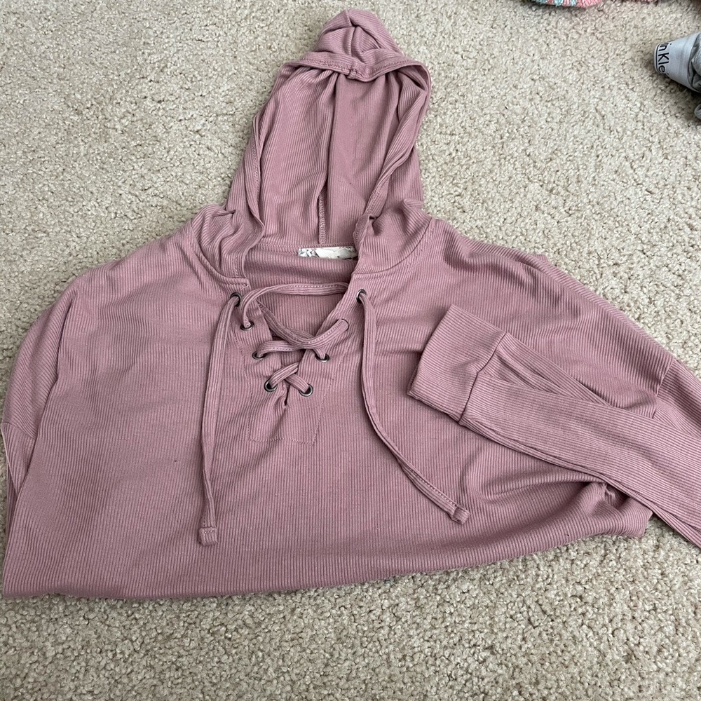Long sleeve lace up shirt